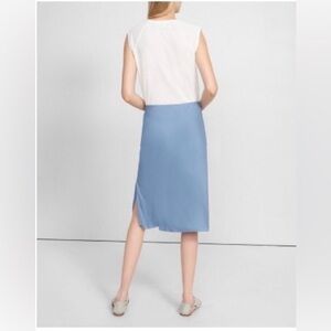 Theory Side Slit Slip Skirt in Silk Georgette